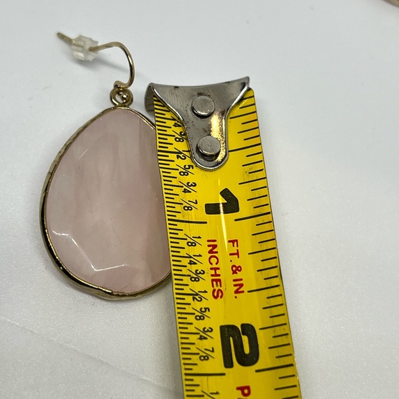 ANTHROPOLOGY Rose Quartz Droplet Dangle Earrings - Picture 5 of 7